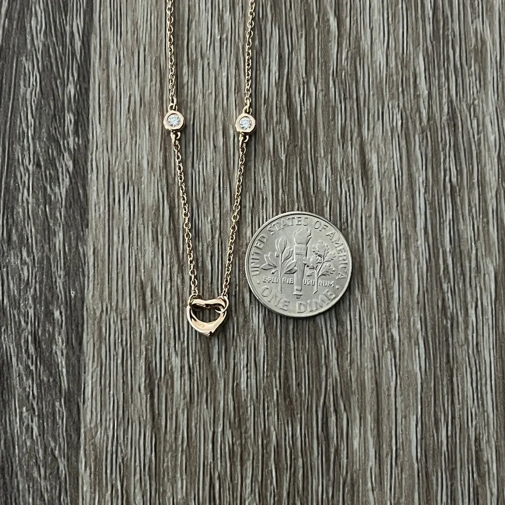 Tiffany & Co. Gold Heart Necklace with Silver Accents - Picture 3 of 10